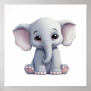 Póster ilustracion elefante personalizado