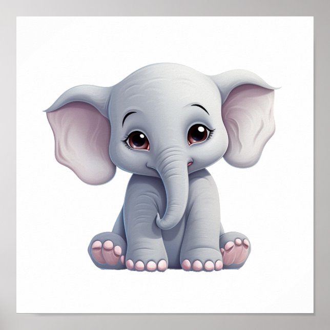 Póster ilustracion elefante personalizado (Frente)