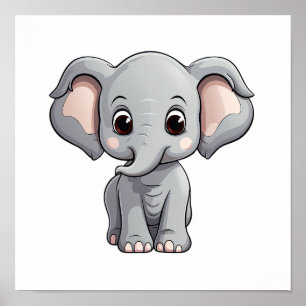 Póster ilustracion elefante personalizado
