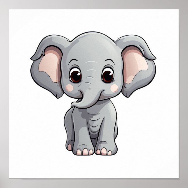 Póster ilustracion elefante personalizado (Frente)