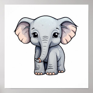 Póster ilustracion elefante personalizado