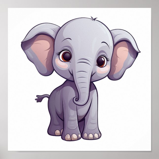 Póster ilustracion elefante personalizado (Frente)