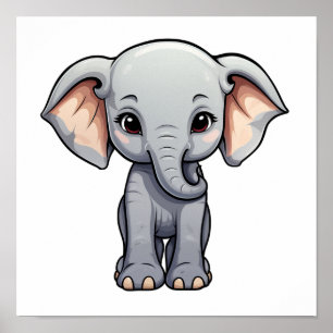 Póster ilustracion elefante personalizado