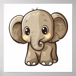 Póster ilustracion elefante personalizado