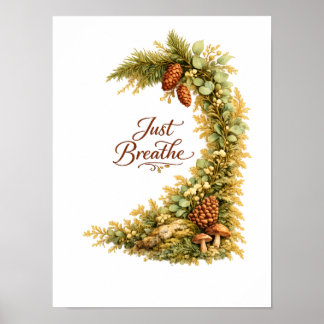 Póster Ilustración en acuarela "Solo respira" del bosque