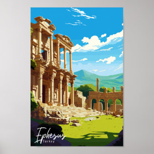 Póster Ilustracion Ephesus Turvintage