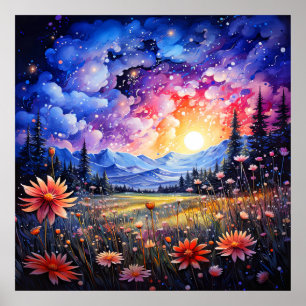 Póster Ilustracion Escenario De Prairie Después De La Med