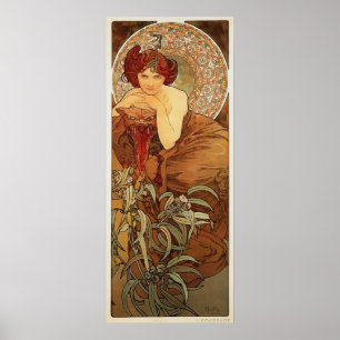 Póster Ilustracion esmeralda de Alfonso Mucha