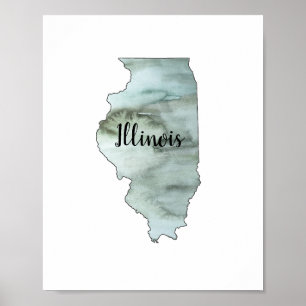 Póster Ilustracion Estatal de Illinois