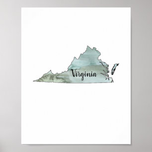 Póster Ilustracion Estatal de Virginia