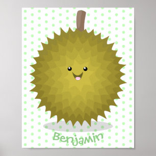 Póster Ilustracion feliz personalizado duriano