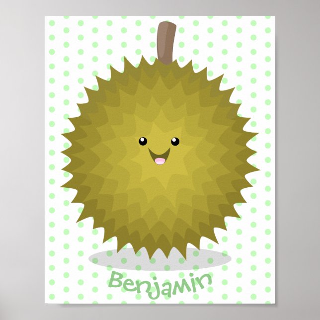 Póster Ilustracion feliz personalizado duriano (Frente)