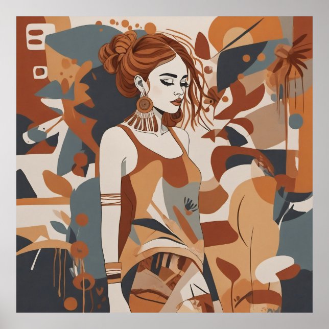 Póster Ilustracion femenino bohemio - (Frente)