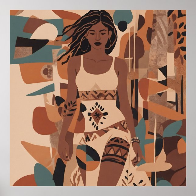 Póster Ilustracion femenino bohemio (Frente)