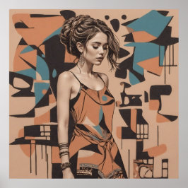 Póster Ilustracion femenino bohemio