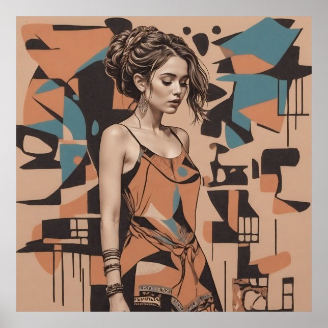 Póster Ilustracion femenino bohemio (Frente)