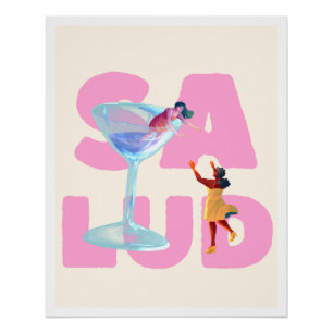 Poster Ilustración Fiesta Caos Aesthetic Divertido