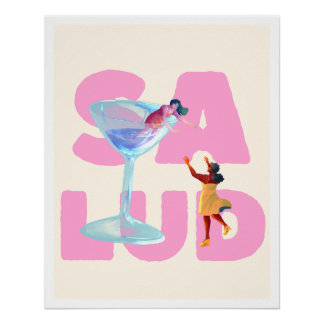 Poster Ilustración Fiesta Caos Aesthetic Divertido