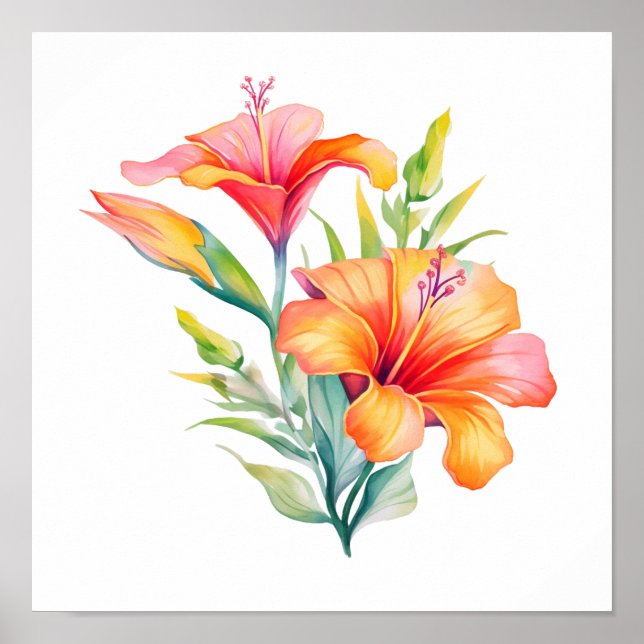 Póster ilustracion floral personalizado (Frente)