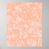 Ilustracion floral rosa coral Botánico