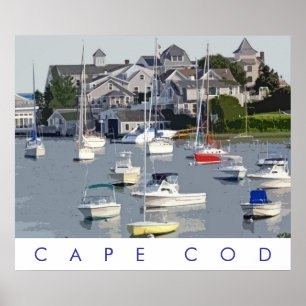 Póster Ilustracion fotográfico de Cape Cod Harbor