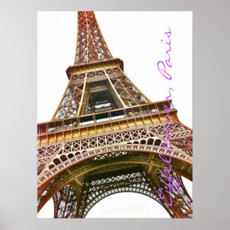 Póster Ilustracion fotográfico de la Torre Eiffel.