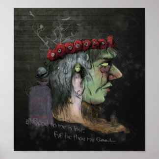 Póster Ilustracion Frankenstein de citas buenas y malas