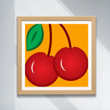 Ilustracion Fruta Moderno Naranja Rojo Cherry Simp