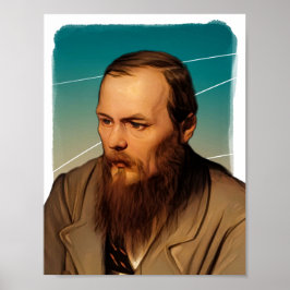 Póster Ilustracion Fyodor Dostoevsky, novelista ruso