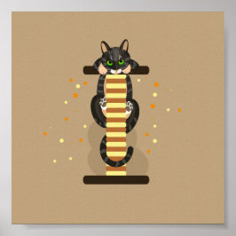Póster Ilustracion Gato de tabla geométrica