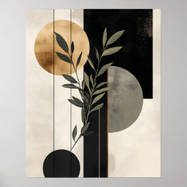 Póster Ilustración geométrica botánica boho