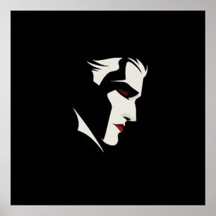 Póster Ilustración gráfica de vampiro