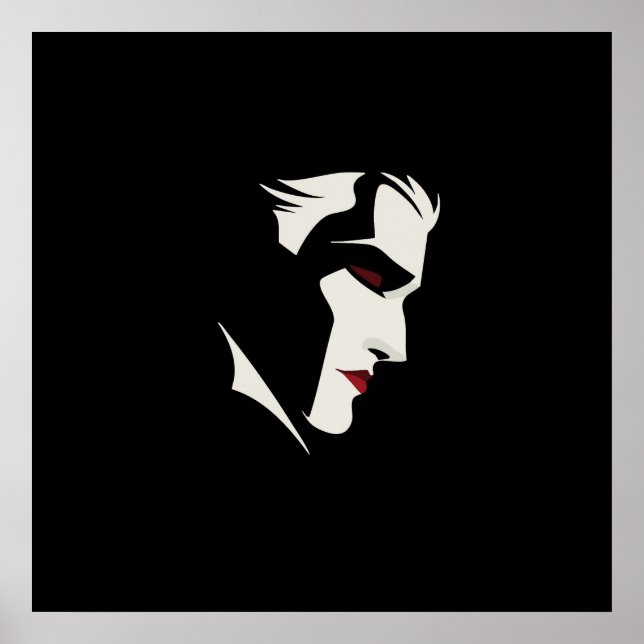 Póster Ilustración gráfica de vampiro (Frente)