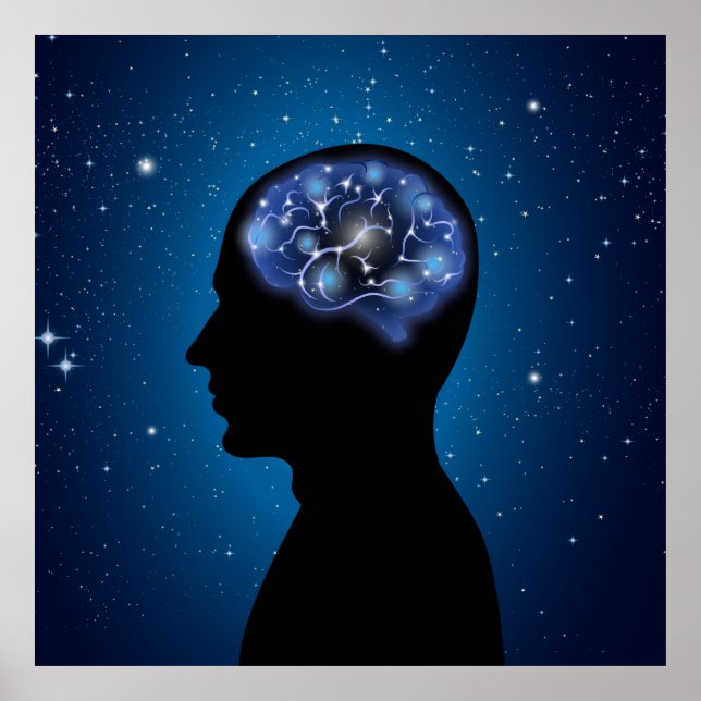 Póster Ilustracion Guay de cerebro humano (Frente)