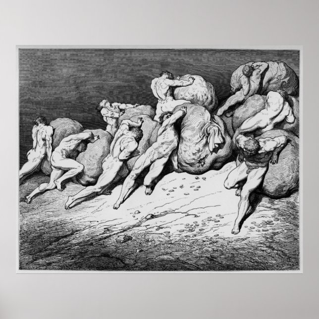 Póster Ilustracion Gustave Dore Engraving Dante Inferno (Frente)