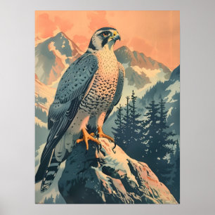 Póster Ilustracion Gyrfalcon Vintage