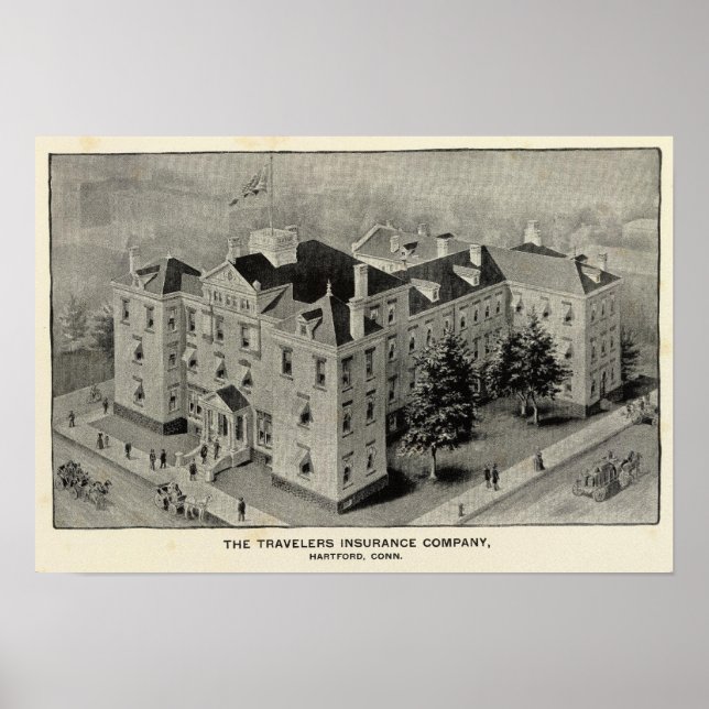 Póster Ilustracion Hartford Connecticut (Frente)