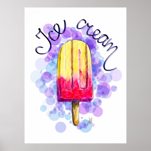 Póster Ilustracion helado (Frente)