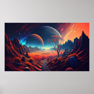 Póster Ilustracion horizontal del futuro