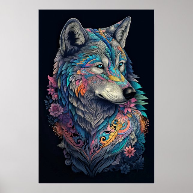 Póster Ilustracion Hunter Wolf (Frente)