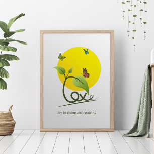 Póster Ilustracion inspirado en la naturaleza con la pala