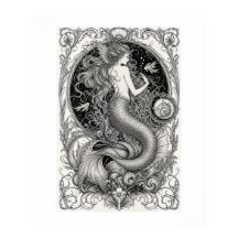 Ilustración intrincada de sirena