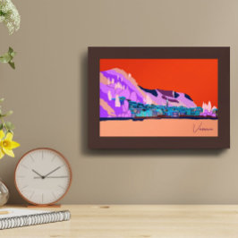 Póster Ilustracion italiano Sunset Varenna Lake Como