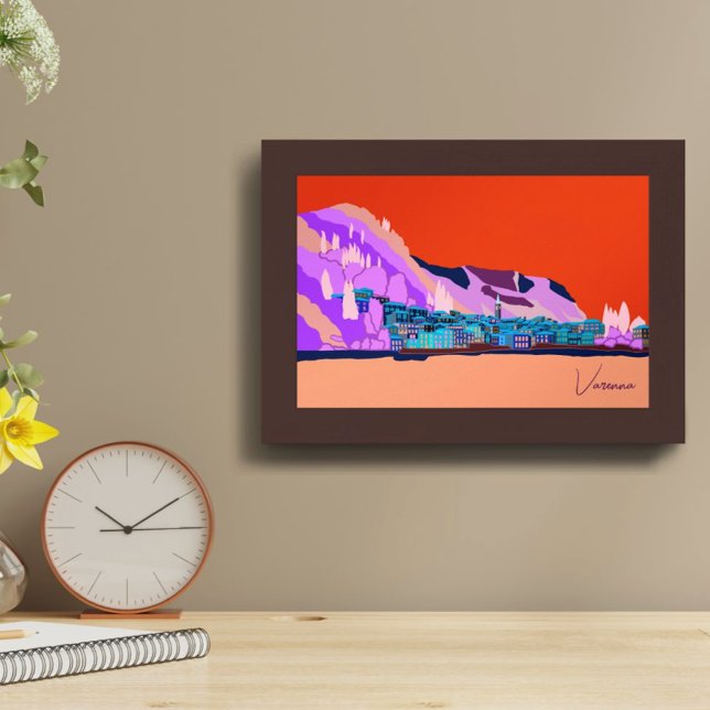 Póster Ilustracion italiano Sunset Varenna Lake Como (Subido por el creador)