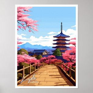 Póster Ilustracion japonés de viajes