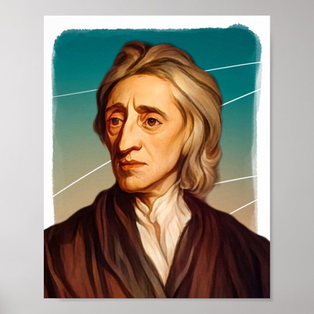 Póster Ilustracion John Locke, filósofo inglés (Frente)