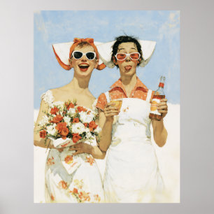 Póster Ilustración juguetona de celebración de damas de h