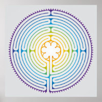 Ilustracion Laberinto de Chartres - Color arcoiris