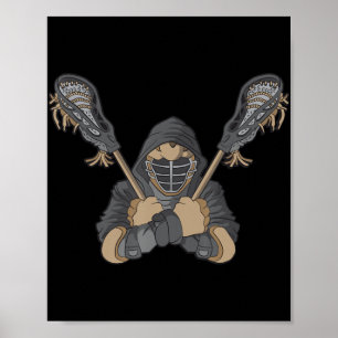 Póster Ilustracion Lacrosse Vintage Retro Lacrosse Stick