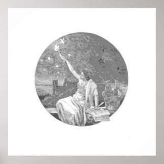 Póster Ilustracion Lady Knowledge